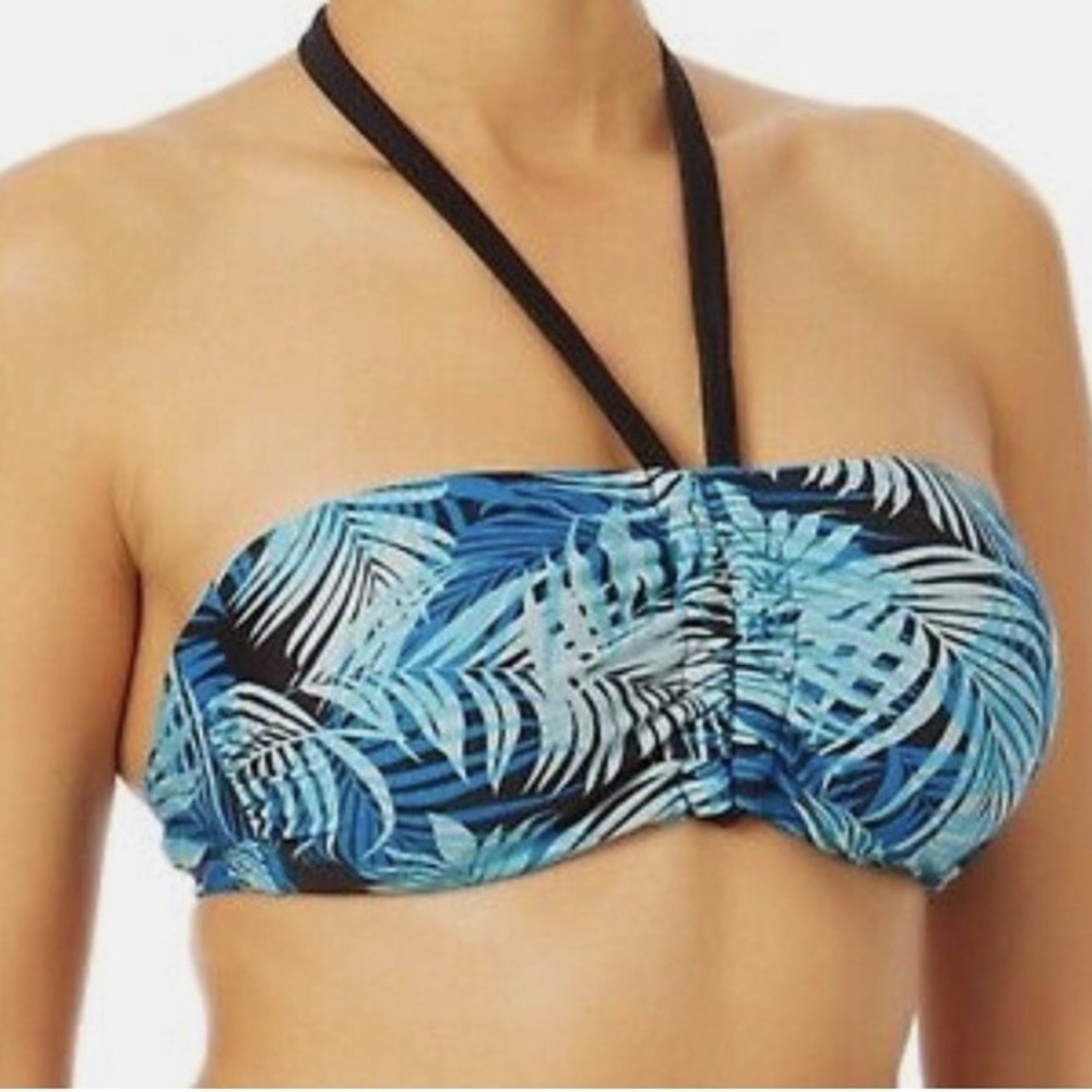 Time and Tru Womens Palm Printed Peplum Bikini Top Medium 8-10 New with Tags